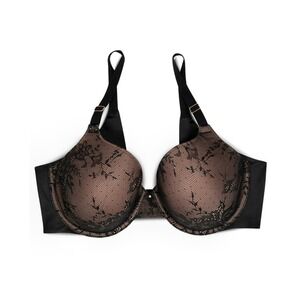 Smart & Sexy Womens T-Shirt Bra Size 38DDD Black Smooth Lace Style SA1425 Hook